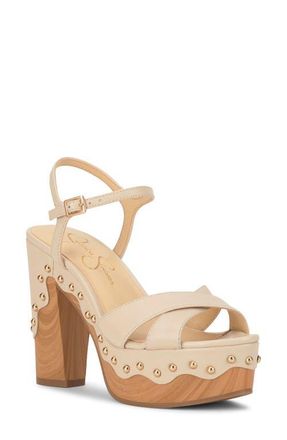 Jessica Simpson Samintia Ankle Strap Platform Sandal in Soft Ivory at Nordstrom, Size 7.5