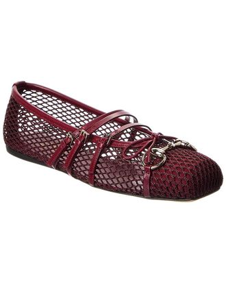 Gucci Horsebit Mesh & Leather Ballet Flat