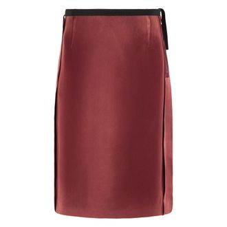 Maison Margiela Midi Skirts, female, Red, Size: S Satin Midi Skirt
