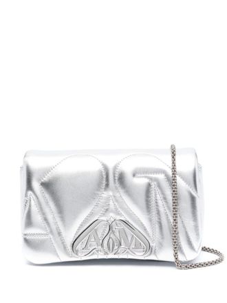 Alexander McQueen Borsa a spalla The Seal mini - Argento