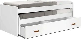 Muemue Cama 105 + cajones blanco con somieres 105x200cm