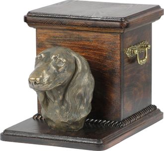 OEM Bassotto A Pelo Lungo - Urna Per Ceneri Di Cane Con Statuetta, Urna Elegante Per Un Cane, Urna Unica Con Busto Di Cane Di Art-dog
