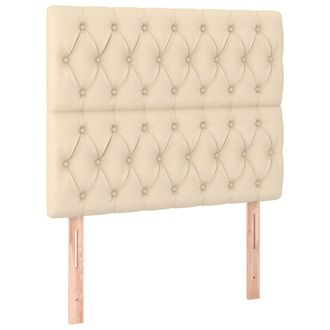 vidaXL Testiera 2 Pz Crema 90 X 7 X 78/88 Cm In Tessuto - Vidaxl