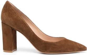 Gianvito Rossi Piper 85mm suede pumps - women - Suede - 36.5 - Brown
