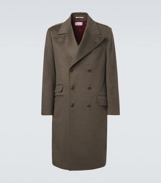 Brunello Cucinelli Double-breasted virgin wool overcoat