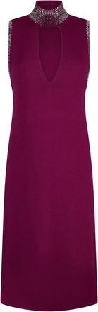 Liu Jo rhinestone-embellished knitted dress - women - Viscose/Polyamide - S - Purple