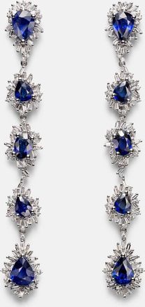 Suzanne Kalan 18kt white gold drop earrings with sapphires and diamonds