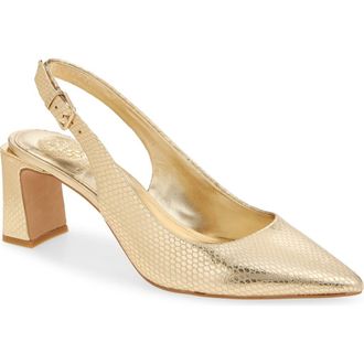Vince Camuto Hamden Pointed Toe Slingback Pump in Egyptian Gold at Nordstrom Rack, Size 6