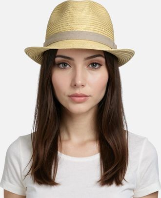 Diesel Womens DIESEL Womens Hats Ceveryun Sombrero Ladies Summer Beach Holiday Trilby Hat - Cream - Size: 56 cm