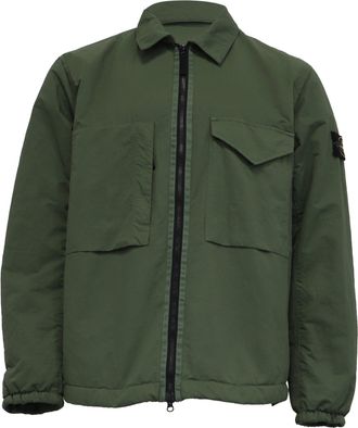 Stone Island Zip-Up Jacket with Primaloft-TC in Olive Polyamide