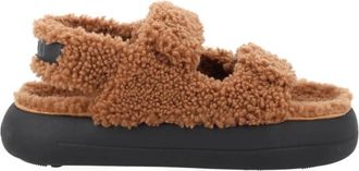 Moon Boot Sandalen van schapenvacht - Heren - Sandalen - Bruin - 36 EU - Leer - Schoenen