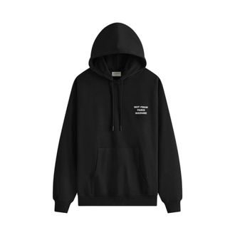 Drôle de Monsieur Hoodies, male, Black, Size: XL Black Hoodie with Printed Slogan