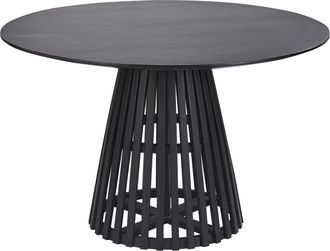Beliani Beliani - Mesa De Comedor Moderna Redonda 4 Personas 120 Cm Madera De Acacia Negra Mesilla