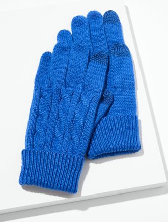Talbots Soft Cable Knit Gloves - Blue Majesty - 001 Talbots