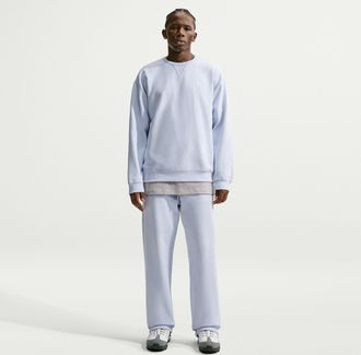 Nike Mens Solo Swoosh Fleece Open-Hem Pants in Grey | HV1090-085