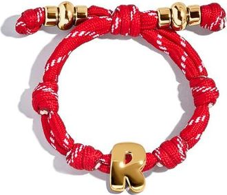 BaubleBar Knotty Initial Bracelet in Red R at Nordstrom