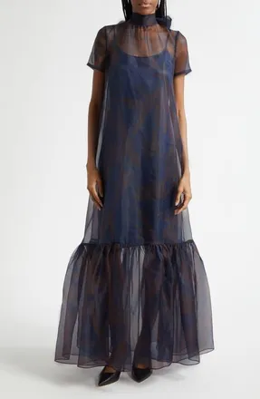 Staud Calluna Organza Gown in Twilight Foliage at Nordstrom, Size X-Small