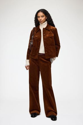 Ganni Brown Trousers in Corduroy - Size 32 Organic Cotton