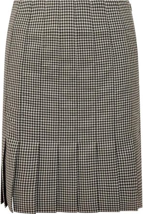 Ferragamo Vichy Geplooide Minirok - Dames - Korte rokken - Grijs - XS - Rokken