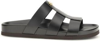 Valentino Garavani Black Calf Leather Bos Taurus Mens Sandals