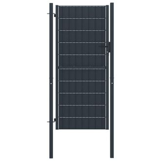 vidaXL Puerta De Valla De Pvc Y Acero Gris Antracita 100x164 Cm Vidaxl