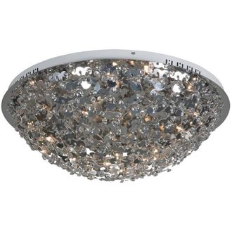 Netlighting Nano Glass & Crystal Ceiling Light Aluminum in Grey