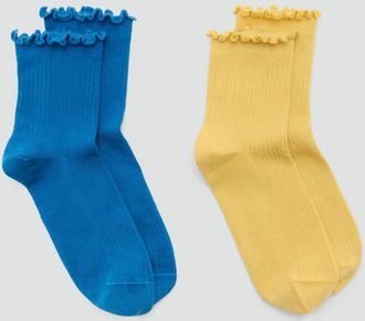 Mango Pack 2 calzini cotone giallo - Donna - Taglia unica - MANGO