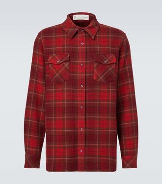 God's True Cashmere Love plaid cashmere shirt with amethyst