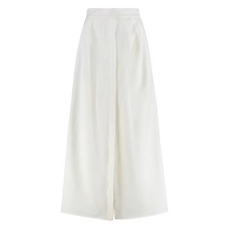 Max Mara Broeken, Dames, Wit, S, Katoen, Wijde broek