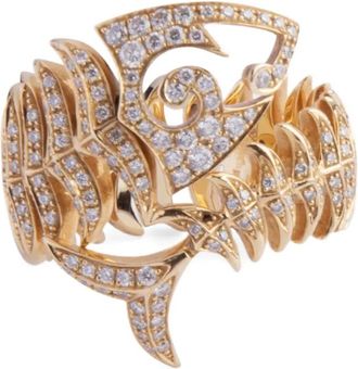 Stephen Webster Anello Peixe in oro 18 carati con diamanti