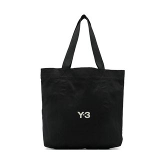 Yohji Yamamoto Tassen, Dames, Zwart, ONE Size, Katoen, Canvas Tote