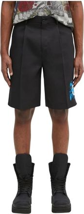 Undercover Punk Graphic Patchwork Tailor Shorts - Heren - Korte Broeken - Zwart - M - Polyester - Korte Broeken