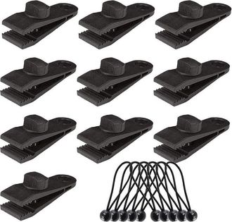 OEM 10 Juegos De Clips Para Lonas, Clips Para Toldos, Abrazaderas Para Lonas, Clips Para Tiendas De Campa&ntilde;a, Tensores El&aacute;sticos, Accesorios Para Camping Y