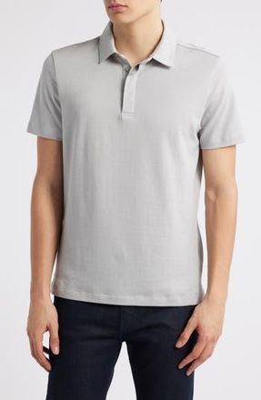 Robert Barakett Creston Micropattern Jacquard Polo in Pearl at Nordstrom Rack, Size X-Large