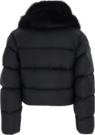 Gucci Fur-Trim Puffer Down Jacket - Black