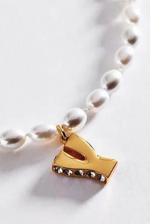 Anthropologie Pearl Initial Necklace