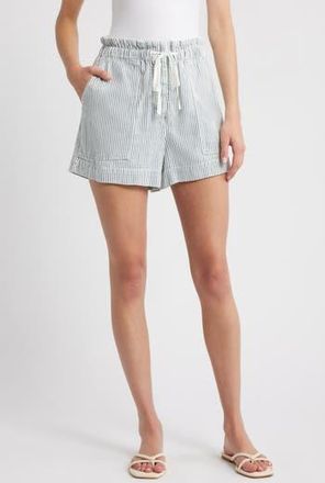 Rails Foster Paperbag Denim Shorts in Indigo Railroad Stripe at Nordstrom Rack, Size Xx-Large