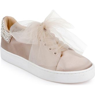 Badgley Mischka Gem Platform Sneaker in Soft Beige at Nordstrom Rack, Size 7.5
