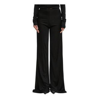 Rick Owens Bias Broeken - Dames - Wijde Broeken - Zwart - L - Nylon - Broeken