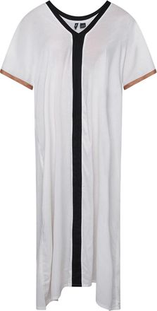 HUGO BOSS Dames Boss Codes Ontspannen Pasvorm Strandjurk in Wit