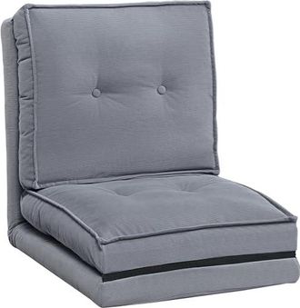 HOMCOM Fauteuil de sol pliable paresseux en velours c&ocirc;tel&eacute;, chaise longue matelas de sol moelleux, dossier r&eacute;glable en 5 positions, canap&eacute;-lit rembourr&eacute; pour