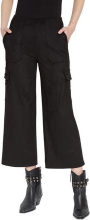 Lyssé Anita Faux Suede Crop Cargo Pants in Black at Nordstrom Rack, Size X-Small
