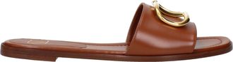 Valentino Garavani Damess Slippers En Klompen Bruin/Leer