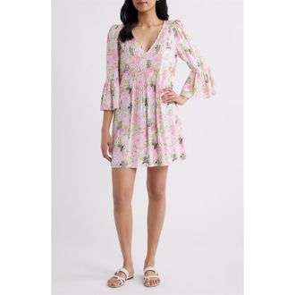 Lilly Pulitzer Danika Floral Print Tunic Dress in Pistachio Macaron Bees Knees at Nordstrom, Size 10