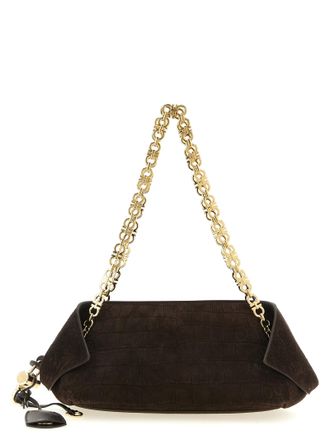 Ferragamo Brown Goatskin Shoulder Womens Bag