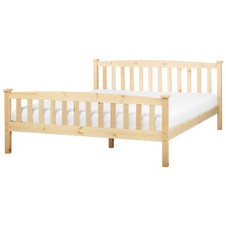 Beliani Beliani - Cama Con Somier De Madera Natural De Pino Clara 160 X 200 Cm Giverny