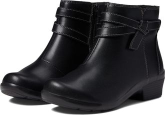 Clarks Womens Angie Spice Ankle Boot, Black Leather, 8 UK
