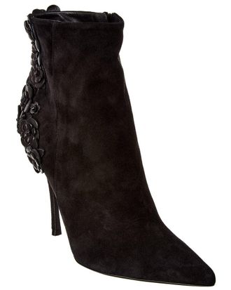 Roger Vivier Sin Wallflower Suede & Leather Bootie