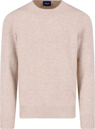 Drumohr Beige Cashmere Crewneck Sweater