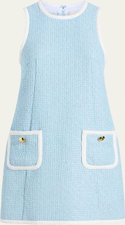 Cinq à Sept Auden Contrast Tweed Sleeveless Mini Shift Dress